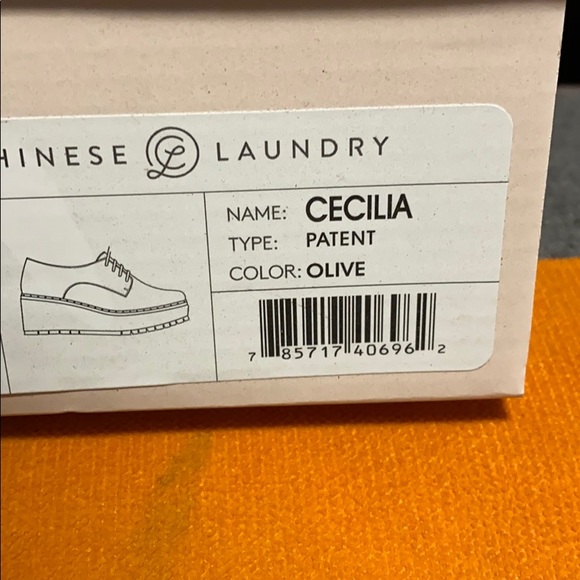 NIB CHINESE LAUNDRY CECILIA OXFORD PATENT OLIVE - Picture 10 of 10